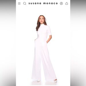 mock neck short sleeve jumpsuit